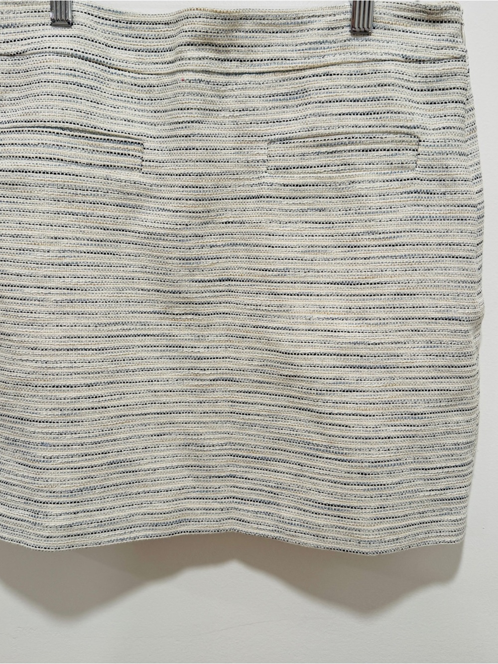 LOFT Tweed Bouclé Mini Skirt Ivory Blue Size 6 NWOT